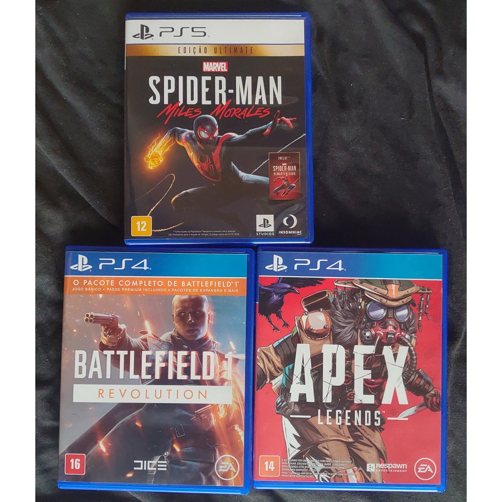 Spider Man Miles Morales PS5 + Battlefield 1 + Apex Legends