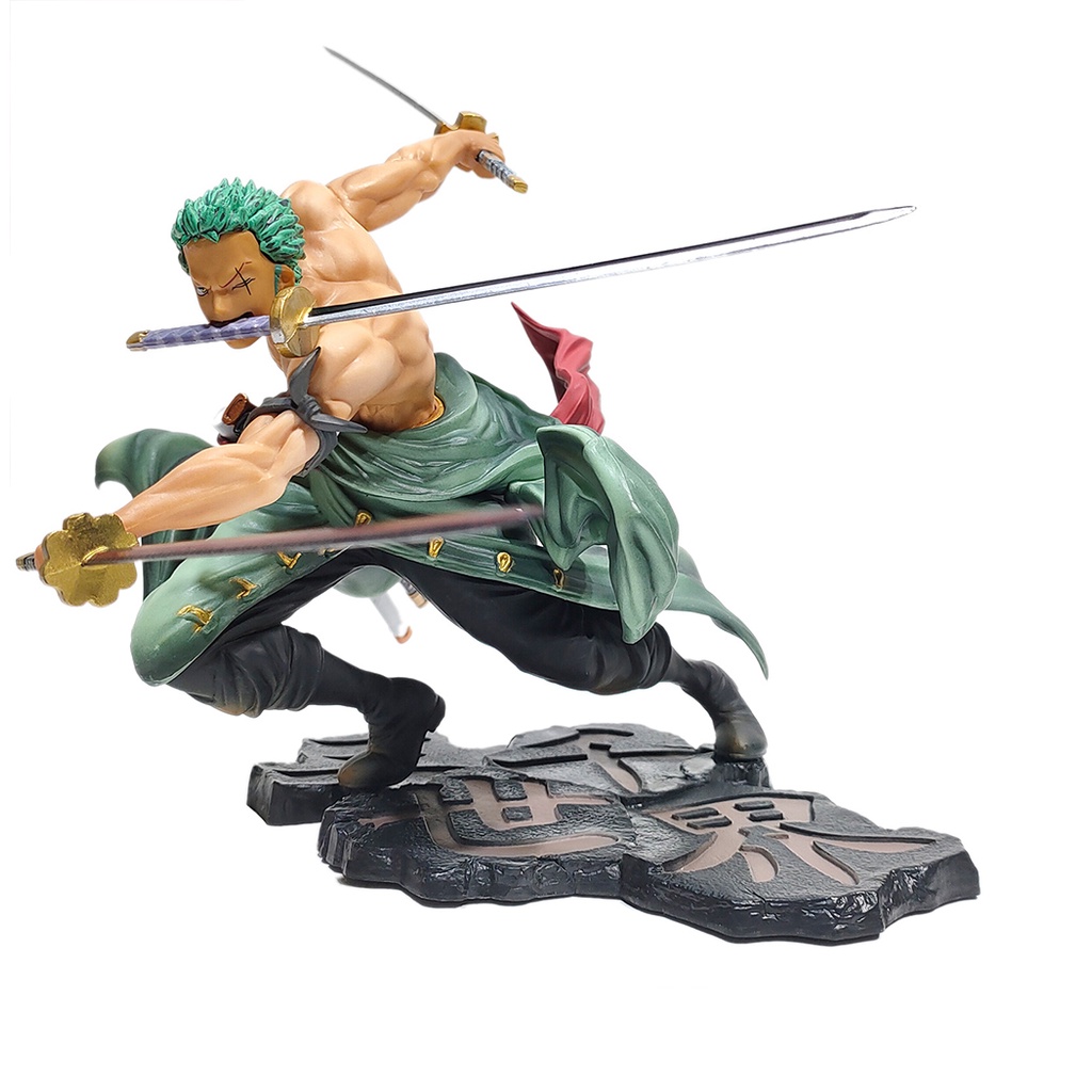 Action Figure Roronoa Zoro Estátua Espadas One Piece Boneco