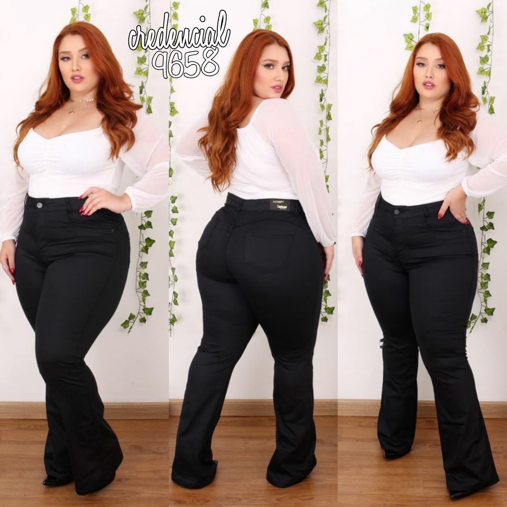 Look com calça flare best sale plus size