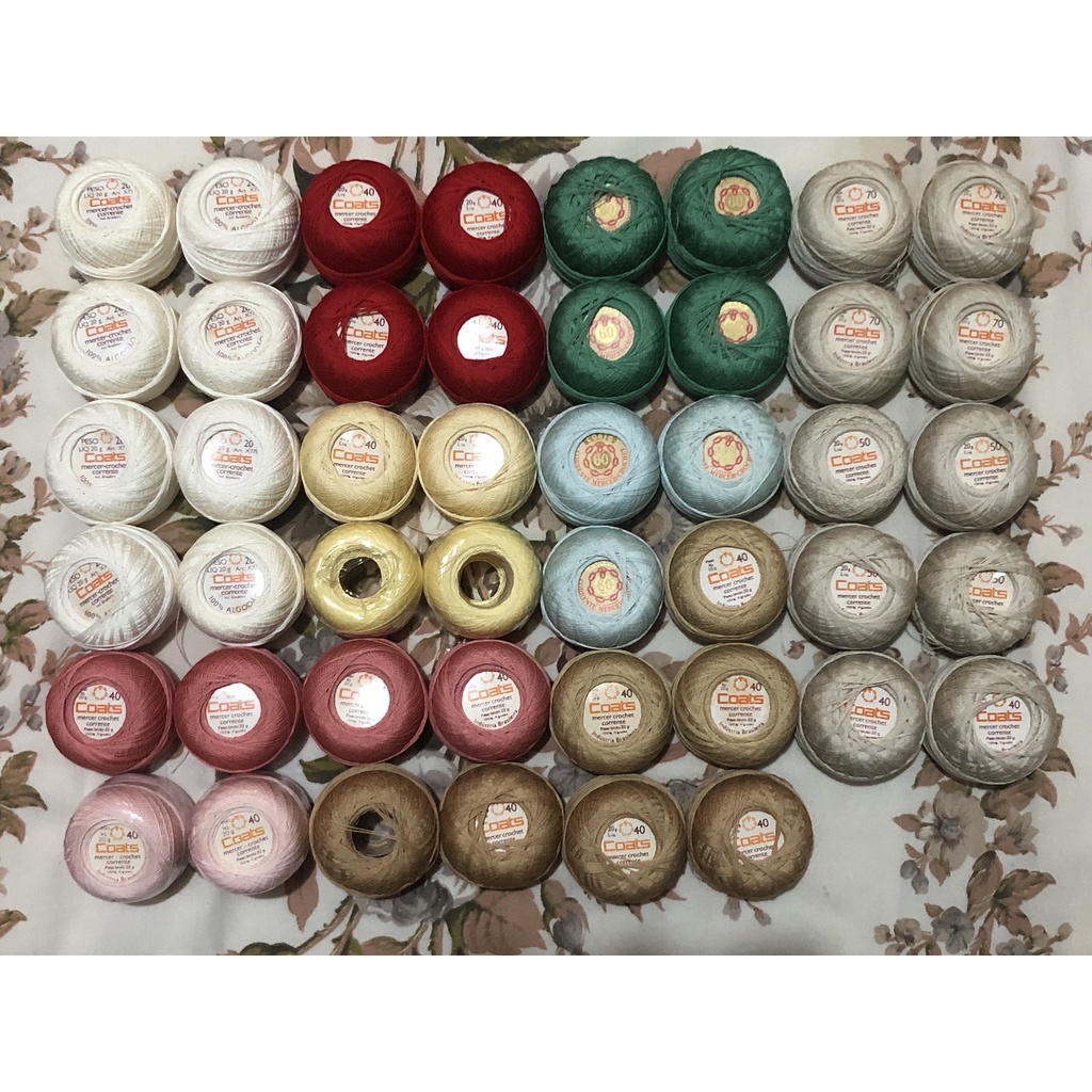 Linha Coats Mercer Crochet Corrente Varias Cores LOTE | Shopee Brasil