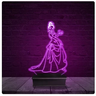 Luminária e Abajur Acrílico Led - Cinderela Princesas Disney