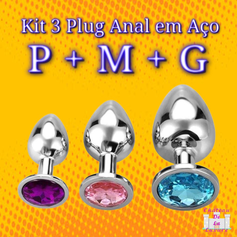 Kit 3 Plug Anal Em Aço Tamanhos P M G Sex Shop Shopee Brasil 6989