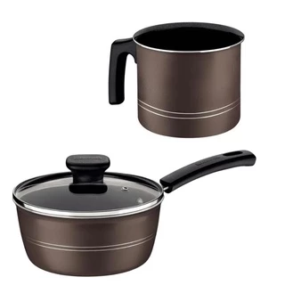 Kit Panela 20cm e Fervedor 14cm Tramontina Sicília Avelã Antiaderente