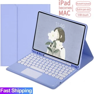 Capa Teclado Touchpad Para iPad 5ª 6ª 7ª 8ª 9ª 10ª geração Sem Fio Bluetooth Touch Pad Teclado Casos Para Air 2 3 4 5 Pro 9.7 10.5 11 2020 2021