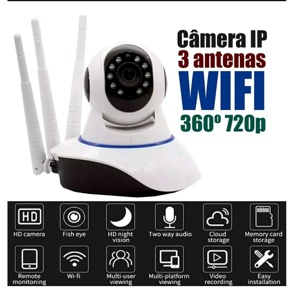 Camera Robo Antenas Ip Wifi P Shopee Brasil