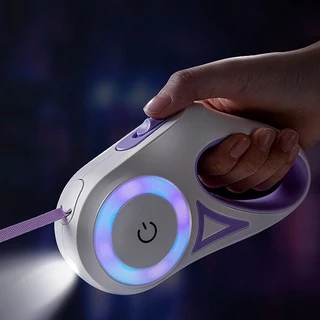 [Estoque Pronto] STADAYS Cão Luminoso Corda Para Segurar A Mão Cães De Tamanho Pequeno E Médio Com Trela Retrátil Automática Leve De Cachorro Teddy out