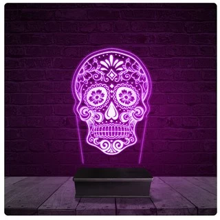 Luminária e Abajur Acrílico Led - Caveira mexicana 02
