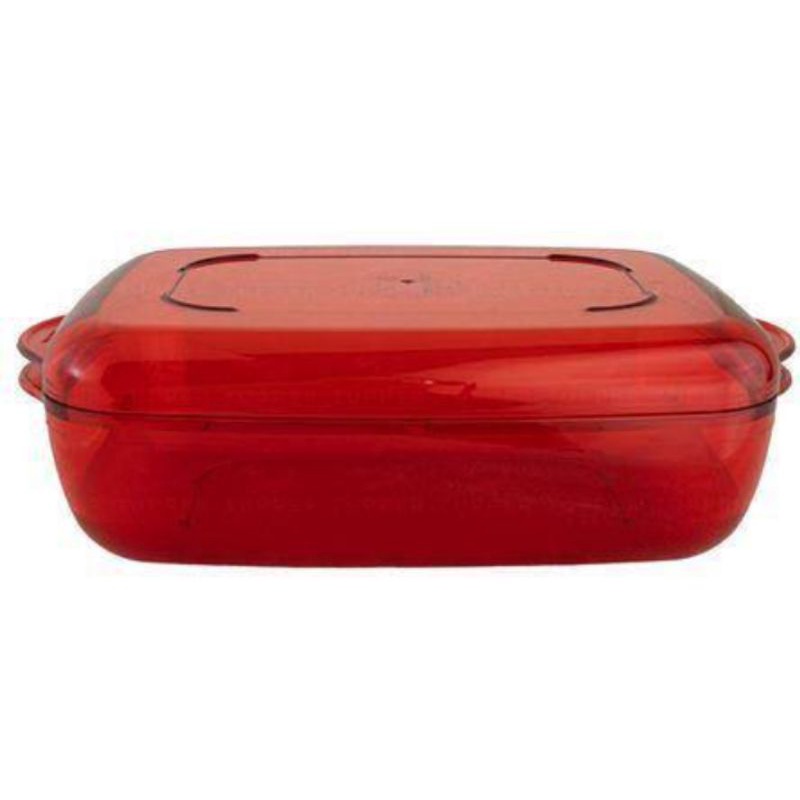 Tupperware Tigela Micro Plus Retangular 1,7 litros Vermelha | Shopee Brasil