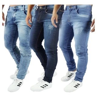 Kit 2 Calças Jeans Skinny Lycra Tamanhos Normal e Plus Size do 34 ao 56 Oferta C/ NOTA FISCAL