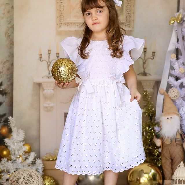 Vestido de store lese branco infantil