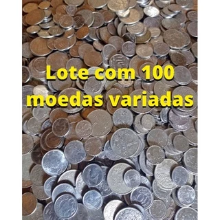 Lote com 100 moedas brasileiras antigas de Aço (Não Selecionamos) Leia A Descrição