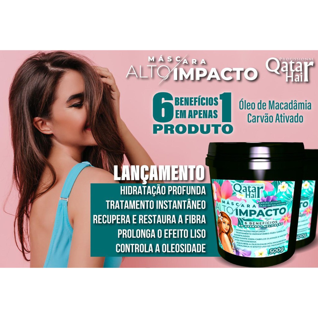 Mascara capilar Alto Impacto Qatar Hair 500gr Shopee Brasil