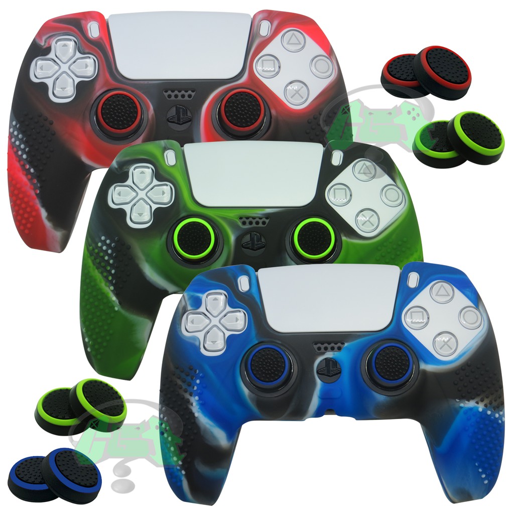 Capa Silicone Controle Ps5 Antiderrapante + 2 Grips - Dualsense Ps5