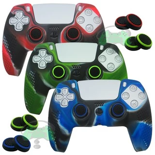 Capa Silicone Controle Ps5 Antiderrapante + 2 Grips - Dualsense Ps5