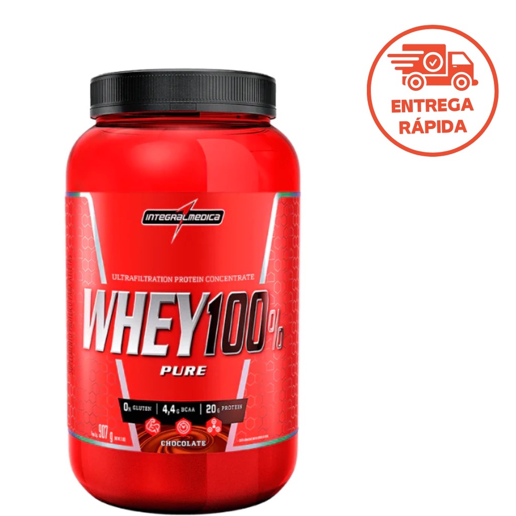 Whey Protein 100 Pure Integral Médica 907gr Pote Shopee Brasil