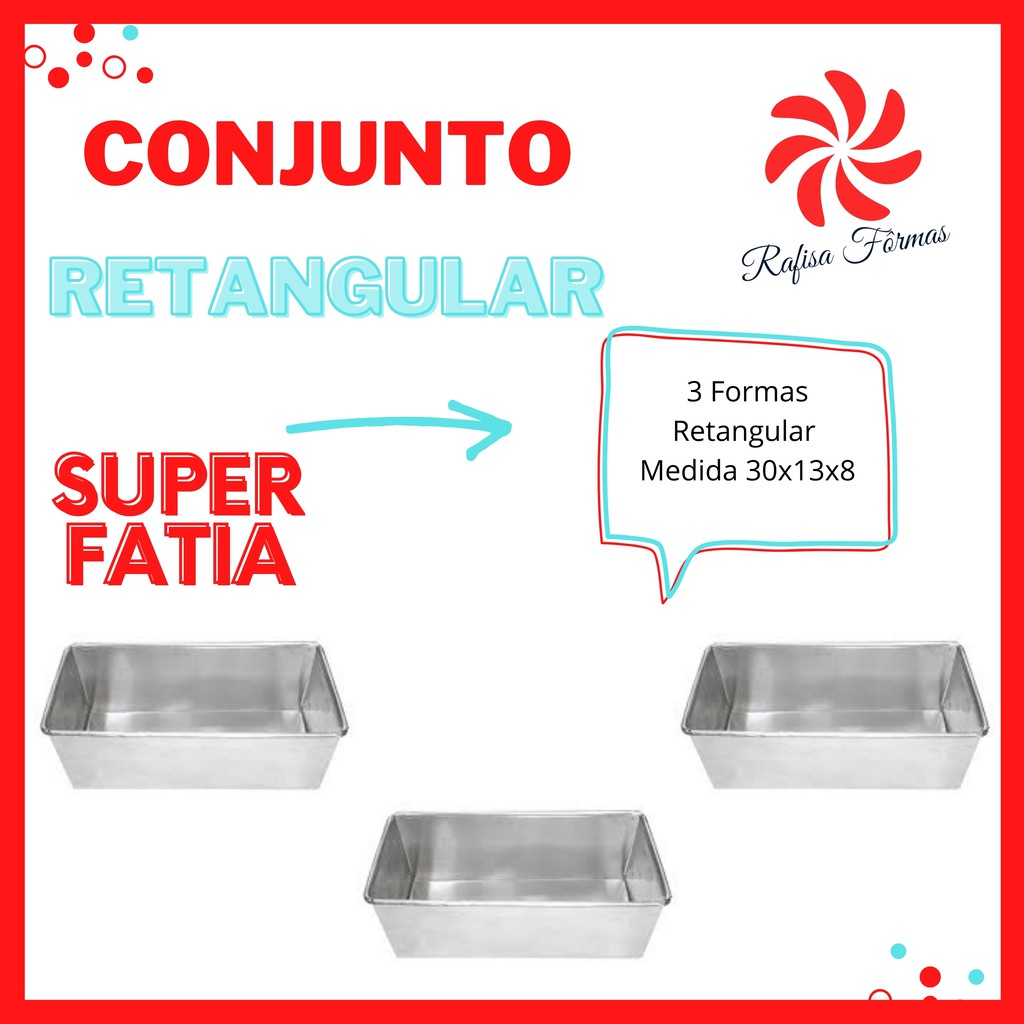 CONJUNTO DE FORMA RETANGULAR C/3 - 30x13x8 - SUPER FATIA - Escorrega o ...