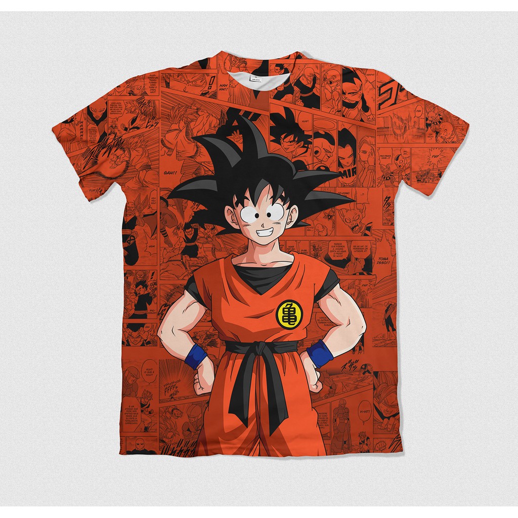 Dragon Ball Z Camiseta masculina de manga curta com desenho animado preto,  Preto, P