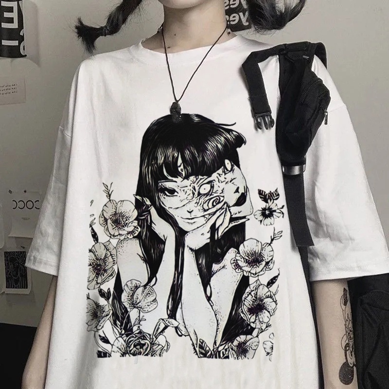 Moletom Kawaii de manga comprida feminino, Emo Anime, Hip Hop