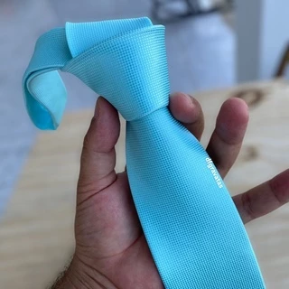 Gravata Azul Piscina Semi Slim 7,5 cm