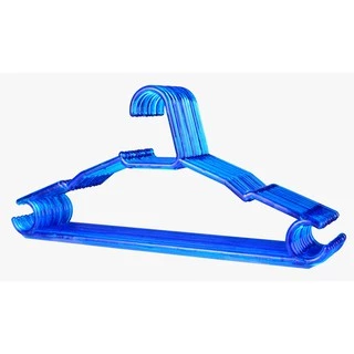 Kit 50 Cabides Adulto Azul Cristal Acrílico