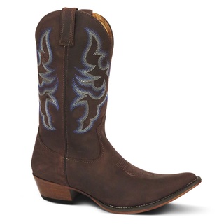 bota texana country masc bico fino couro legítimo silverado