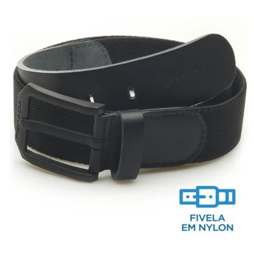 Cinto Elástico Masculino Ponteira de Couro Pegada Fivela em Nylon CI-2345
