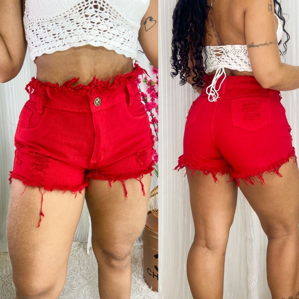 SHORT HOT PANTS VERMELHO