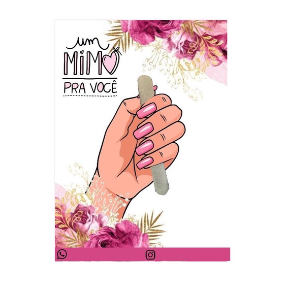 Cartão Porta Mini Lixa de unha / Lembrancinhas / brindes / mimos para