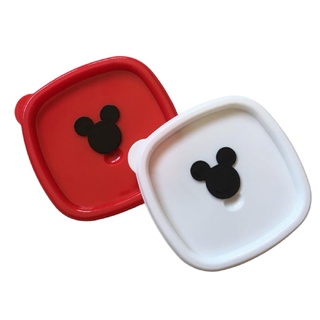 Pote de plastico com valvula quadrado Mickey Plasutil lancheira infantil escola