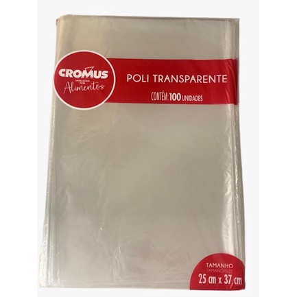Saco Transparente Incolor 25cmx37cm Pacote Com 100unidades Cromus ...