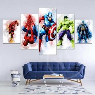 Quadro Decorativo Heróis 5 peças