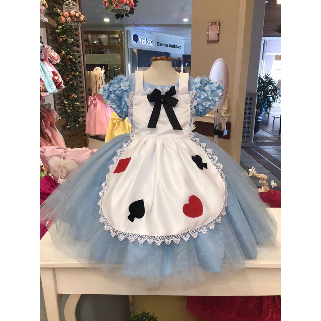 Vestido Alice no Pais das Maravilhas | Shopee Brasil