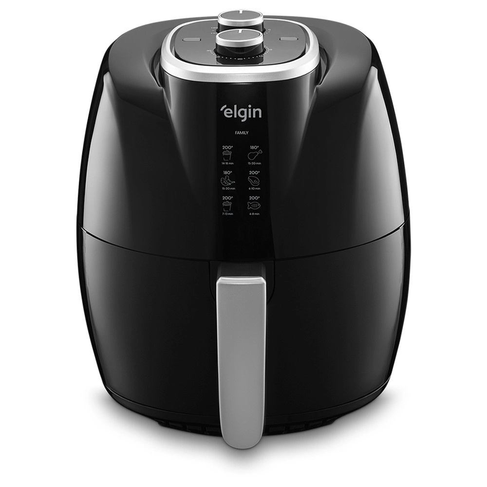 Fritadeira Elétrica Panela Air Fryer Elgin Sem Óleo Antiaderente Space Fryer 1450W Capacidade 5 litros Preto 127V