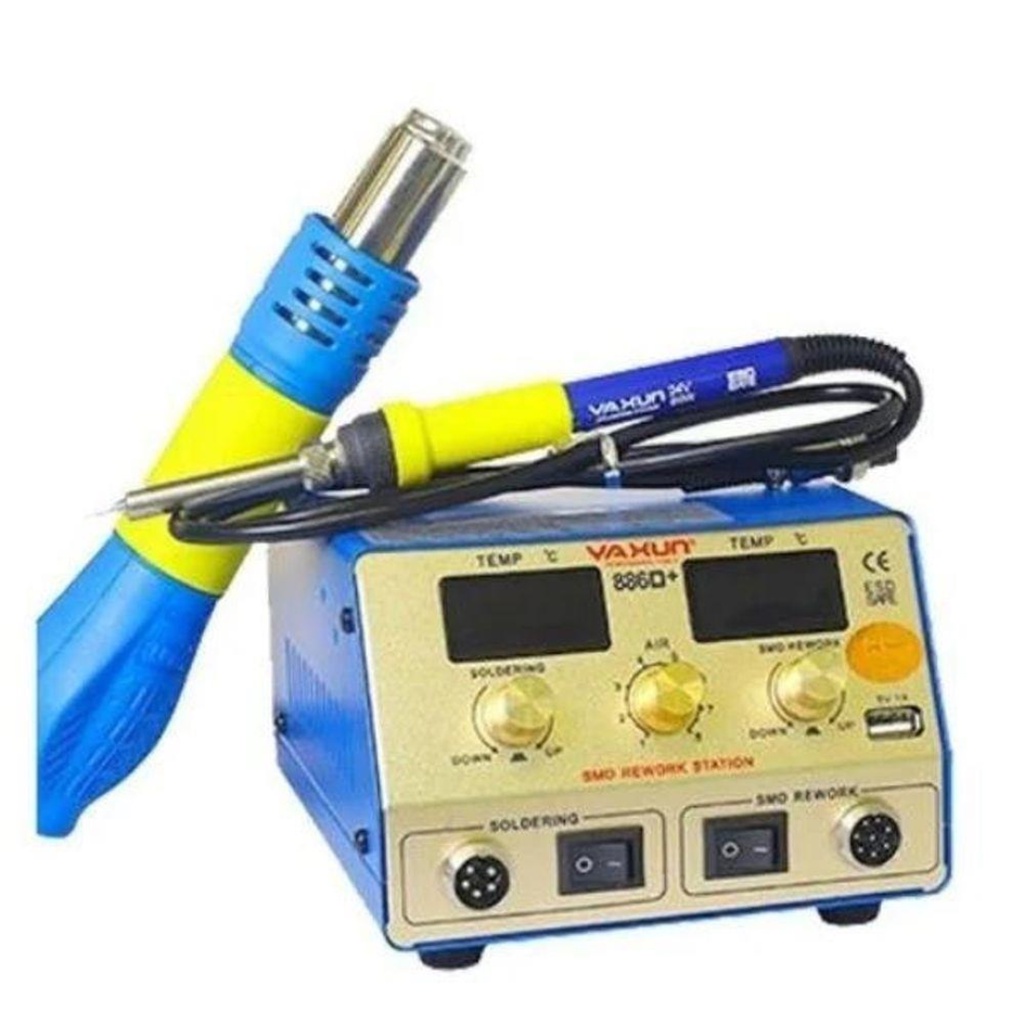 Estação Retrabalho Ar Quente + Ferro Solda Yaxun 886d | Shopee Brasil