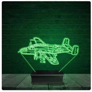 Luminária Abajur Acrílico Led - Avião Segunda guerra 01