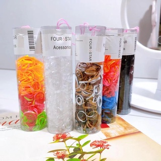 Kit até 750 unidades elástico de cabelo borrachinha de cabelo silicone linguinha colorido