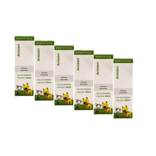Combo 6un Anizen Homeopatia Cães Gatos Estressse E Ansiedade 30ml