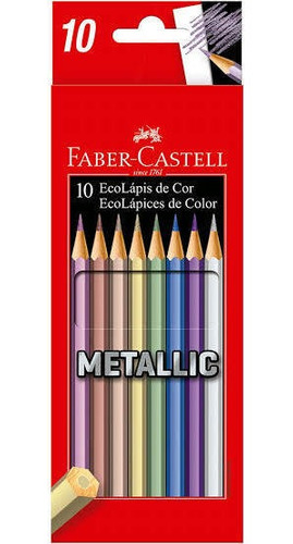 Lápis De Cor Metalizado Com 12 Cores Faber Castell