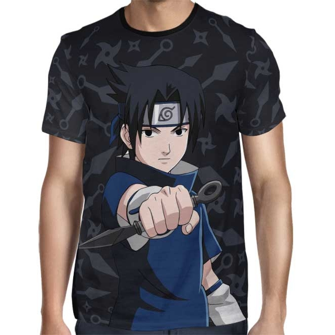 Camiseta T-Shirt Shisui Uchiha Anime Narut'o Mangá Algodão - Cinza