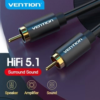 Vention RCA Cabo De Áudio 1m 1.5m 2m Para Macho Vídeo Estéreo Tipo De Metal Coaxial Amplificador De TV DVD