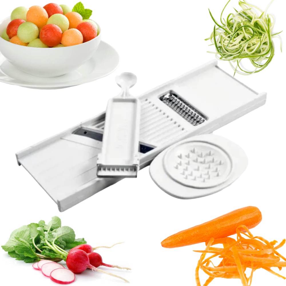 Conjunto 4 Em 1 Descascador Boleador Mandoline Cortador Legu