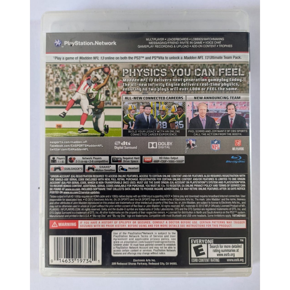 Madden NFL 13 PS3 Mídia Física Original Pronta Entrega | Shopee Brasil