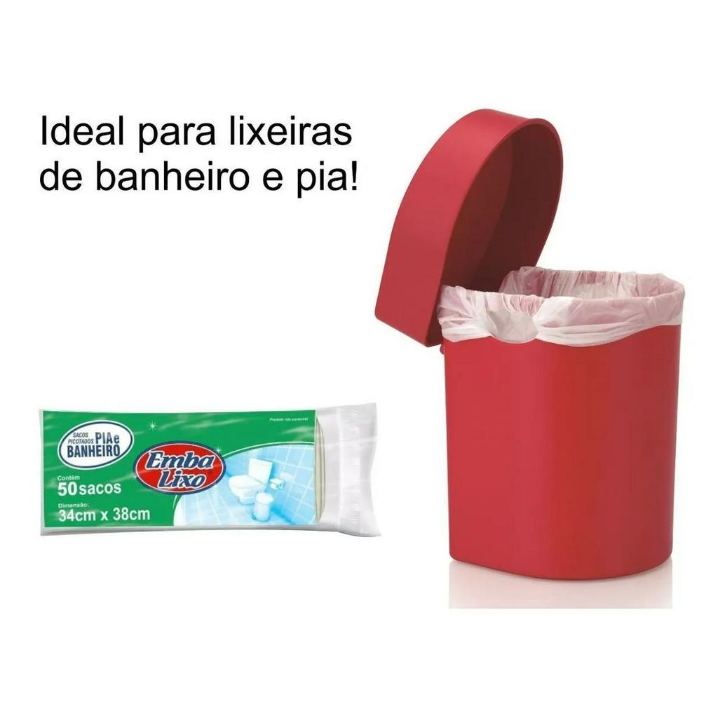 Saquinho de Lixo Destacável Para Banheiro e Pia 15 Litros Reciclável Facilidade no Dia Dia Reciclável Original Embalixo