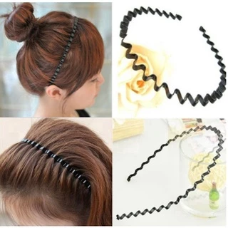Tiara de Metal Ondulada ，Unisex Preto Ondulado Cabeça De Argola De Metal Headband Ferramentas De Estilo De Cabelo