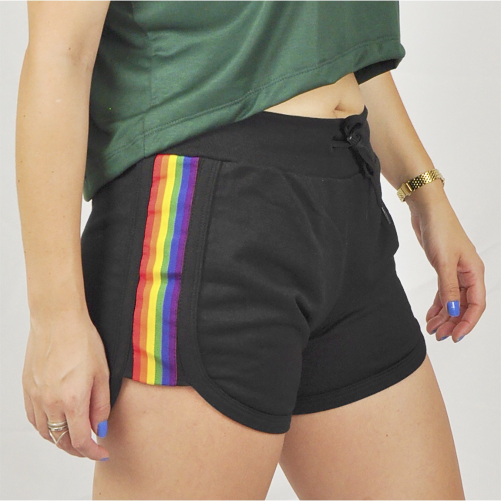 Short Curto Arco Iris Pride LGBT Moletinho