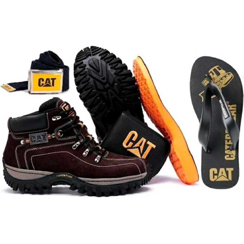 Kit com Bota Adventure + Chinelo + Carteira e Cinto