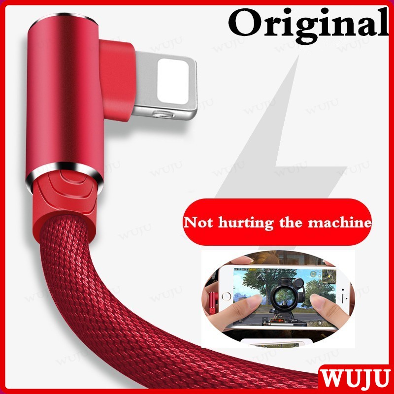 WUJU 1M 2M 3M origem 90 graus cotovelo USB cabo de dados carregador rápido para Apple iPhone iPad carga