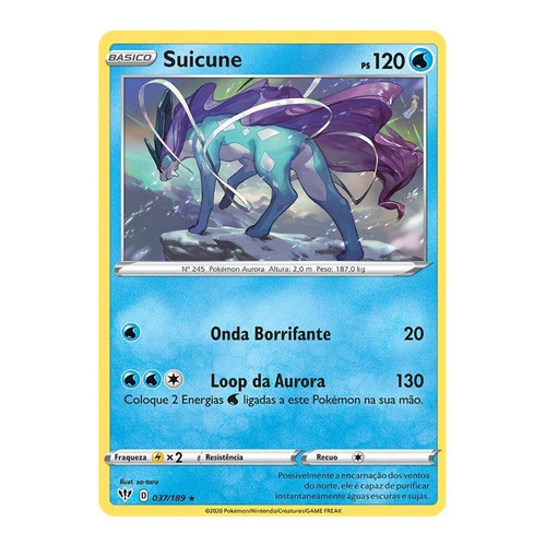 Carta Pokémon Suicune Shiny Lendário Destinos Brilhante