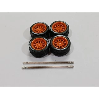 Hot Wheels Rodas C/pneus Borracha Customização Raio Orange 1/64