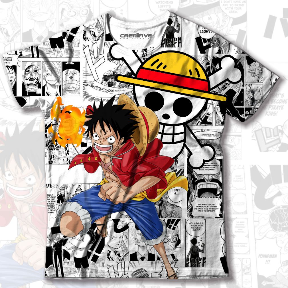 Camiseta Camisa Personalizada Anime One Piece Pirata Navio m